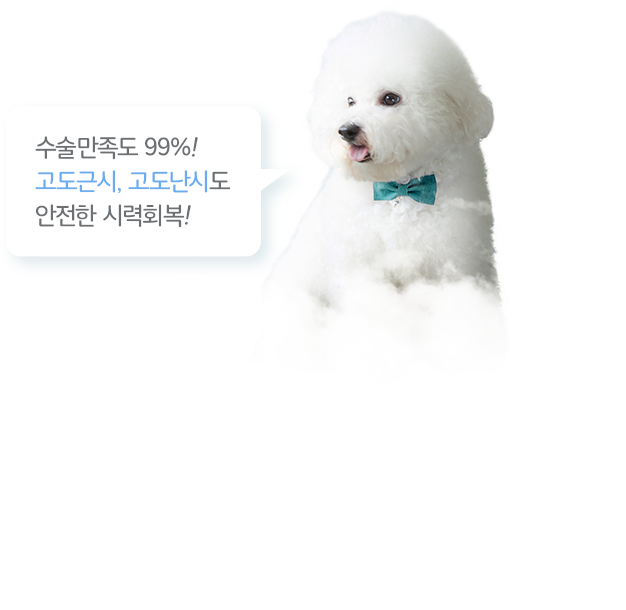 수술만족도 99%! 고도근시, 고도난시도 안전한 시력회복!